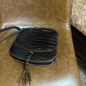 Brown Croc Crossbody
